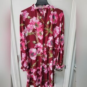 Lularoe Annabelle Dress Long Sleeve, Tiered, Knee Length, Floral, XL, NWT